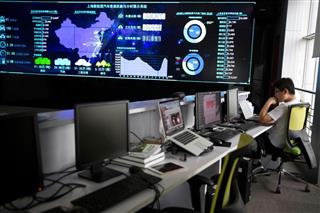 電気自動車に関する中国当局のデータ収集・監視センター=上海(AP) 電気自動車に関する中国当局のデータ収集・監視センター=上海(AP)