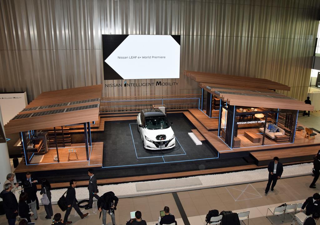 日産の「リーフｅ＋」とモデルハウス