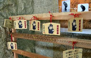 犬吠駅構内に奉納された絵馬。「まずいこと」を解決したい願いに御利益があるという＝千葉県銚子市（城之内和義撮影）
