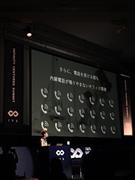 ピッチ大会で、自社のサービスであるクラウド型受付システムの必要性や魅力をアピールする橋本真里子さん（本人提供）