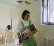 ９年ぶりにポピンズの保育園に“出戻った”金田友美さん。