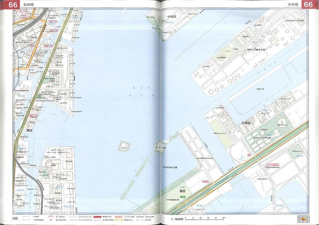 1988年に出版されたお台場の地図。殺風景な風景が広がっていたので、地図も簡素な雰囲気が漂っている