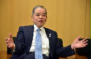 産経新聞の単独インタビューに応じる成田国際空港会社（ＮＡＡ）の夏目誠社長＝成田空港内のＮＡＡ本社（城之内和義撮影）