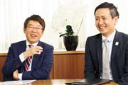 （左）名古屋支社 理事支社長 三木勝也（かつや）さん（右）名古屋支社 拠点長候補職 神谷（かみや）健吾さん