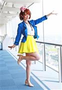 茨ひよりのコスプレでイベントなどに参加しているコスプレーヤーのもころすさん＝茨城県庁（永井大輔撮影）