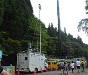 ソフトバンクが設置した５Ｇ通信用の移動基地局車