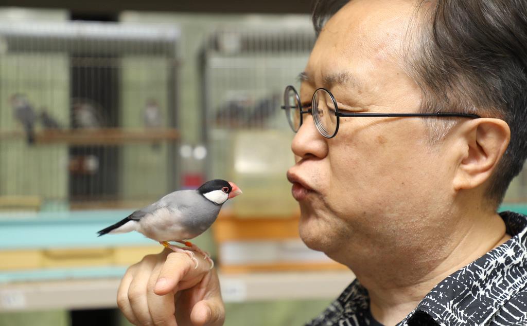 岡ノ谷一夫氏＝東大駒場キャンパス（納冨康撮影）