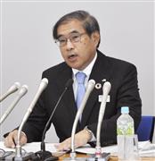 記者会見するＪＲ東日本の深沢祐二社長＝８日午後、東京都渋谷区