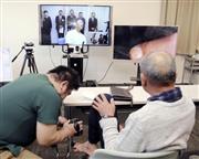 報道陣に公開された５Ｇ移動通信システムを活用する実証実験＝２１日、徳島県牟岐町