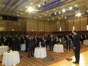 新年会の様子。「社会の理解」をキーワードに遊技業界の持続可能な成長を祈念した