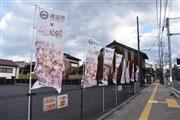 鳥取県倉吉市とひなビタ♪との連携を知らせるのぼり＝鳥取県倉吉市