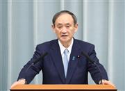 会見に臨む菅義偉官房長官＝７日、首相官邸（春名中撮影）