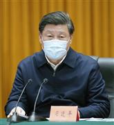 演説する習近平国家主席＝（新華社＝共同）