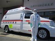 二次感染などを防ぐために導入されたコロナ専用救急車＝生駒市（同市提供）