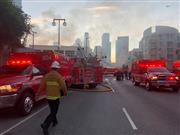 爆発のあった米ロサンゼルス中心部＝１６日（ＡＰ）