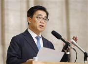 記者会見する愛知県の大村秀章知事＝２０日午後、愛知県庁