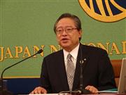 コロナ禍での地域金融機関役割について語る城南信用金庫の川本恭治理事長＝４日、東京都千代田区