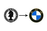 1917年10月5日に誕生したBMWの最初のエンブレムは、前身であるラップ社のロゴの円を受け継いでいる