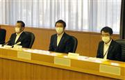 対策本部会議に臨む千葉県の森田健作知事（中央）＝１７日夕、同県庁（永田岳彦撮影）