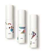 ７月発売予定の美容液「ＡＰＥＸ　セラム」３品。それぞれ「くすみ」「ニキビ」「炎症」などの肌の主要なトラブルに対応する