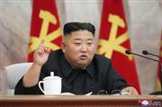 　朝鮮中央通信が５月２４日配信した朝鮮労働党中央軍事委員会拡大会議に出席する金正恩党委員長（朝鮮中央通信＝共同）