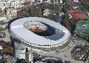 新国立競技場＝東京都新宿区（本社チャーターヘリから、桐山弘太撮影）