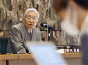 記者会見するＮＨＫの前田晃伸会長＝４日午後、東京・渋谷のＮＨＫ放送センター