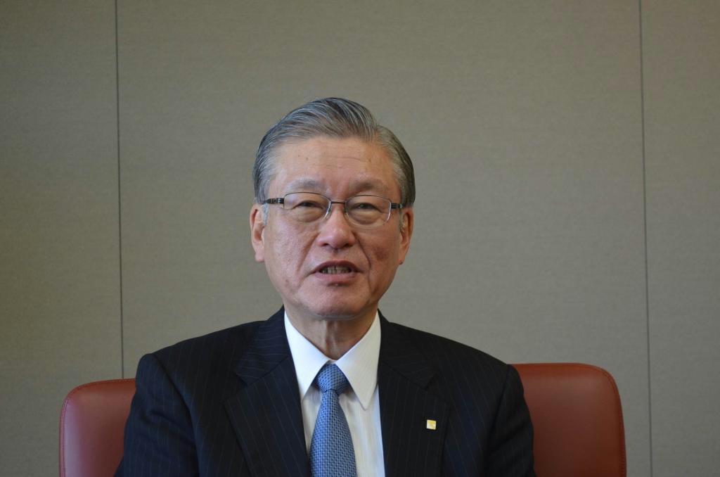 インタビューに答える東京ガスの内田高史社長