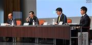 関西プレスクラブ主催の大阪都構想４党討論会＝６日午後、大阪市中央区の大阪商工会議所（南雲都撮影）