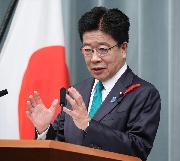 加藤勝信官房長官＝２日午後、首相官邸（春名中撮影）