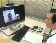 ＩＮＰＩＴ知財総合支援窓口は現在、ＷＥＢ会議での相談も受付中だ。右側が対応する支援担当者（東京・虎ノ門）