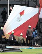 「復興五輪」の皮切りとして、2020年3月26日に福島をスタートするはずだった東京五輪の聖火リレーは、新型コロナウイルスの感染拡大で直前になって延期が決まり、春を迎えた被災地を走ることはなかった（佐藤徳昭撮影）