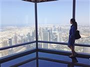 ドバイでは、世界一高いビルとされるブルジュ・ハリファ（BURJ KHALIFA)からの絶景を満喫。提供：執筆者