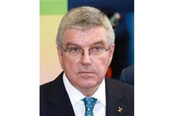 国際メディアセンターで東京五輪のPRをしたIOCのトーマス・バッハ会長＝2019年6月、大阪市住之江区（渡辺恭晃撮影）