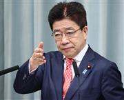 会見に臨む加藤勝信官房長官＝３１日午前、首相官邸（春名中撮影）