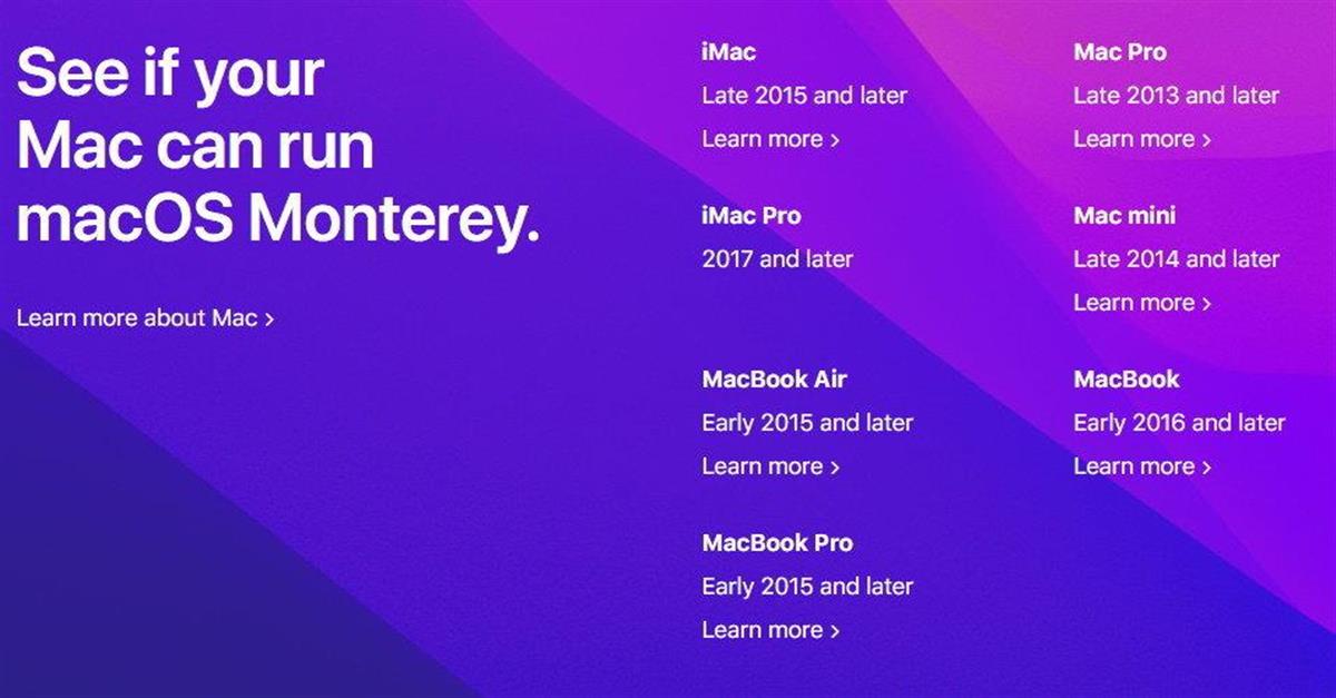 macOS MontereyをサポートするMac