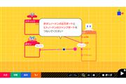 『ナビつき！ つくってわかる はじめてゲームプログラミング』のプログラミングをする画面（任天堂提供）