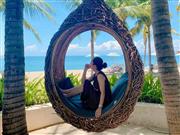 中東系航空会社で日本人CAとして働く佐藤麻衣さん。インドネシアのバリ島へはフライトではなく旅行で。コロナ前は連休があればふらっと旅行に行くこともできていたそうです。提供：本人