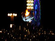 期間中、台場と有明を結ぶ「夢の大橋」に設置された聖火台