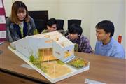 九州大学の大学院生が設計した住宅の模型。福岡県糸島市で実際に建設される