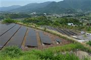 山梨県の県有地に設置された米倉山太陽光発電所＝甲府市（平尾孝撮影）